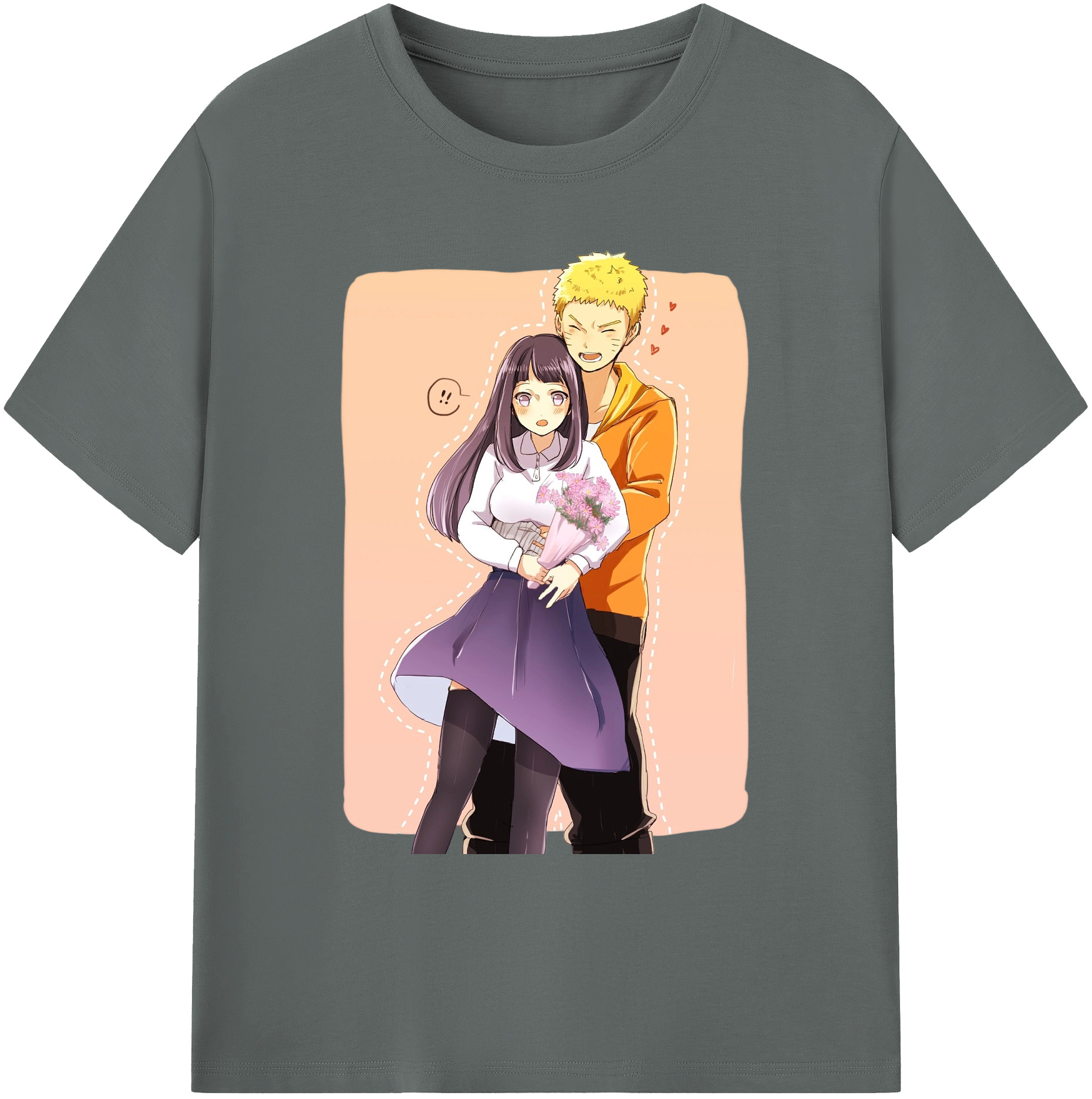 （画像用） NARUTO -ナルト- 日向ヒナタ Hyūga Hinata 綿100％ メンズ半袖Tシャツ｜肌触りやわらか＆通気性